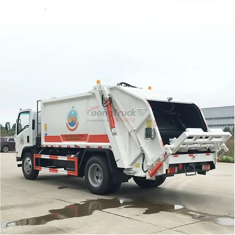 Isuzu 700p 6 8 10 Ton Capacity 8m3 10m3 12m3 Container Compression Garbage Collection Sanitation Compressed Garbage Refuse Compactor Truck