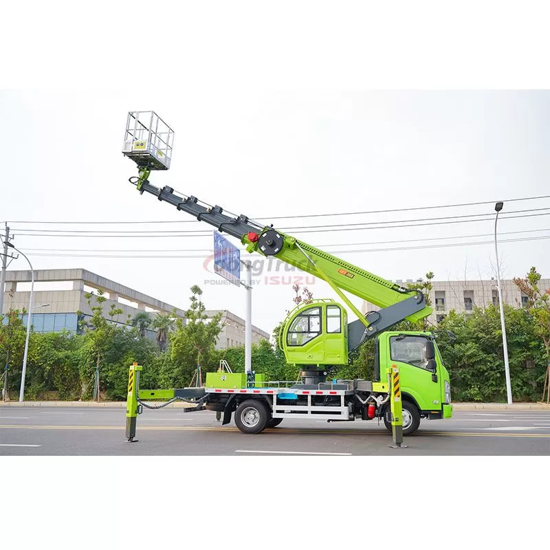 Isuzu 32m aerial work vehicle and Isuzu engine can switch between rear drive and four-wheel drive. The working height is 32m, and the working platform has a load of 200KG